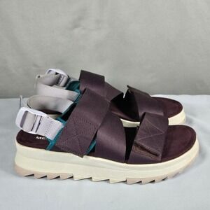 Merrell Alpine Strap Sandals Womens 7 Burgundy Platform Outdoor J004280